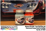 DZ005 Zero Paints McLaren Mclaren F1 GTR 1997 Pearl Gulf Blue and Fluorescent Orange Paint Set 2x3