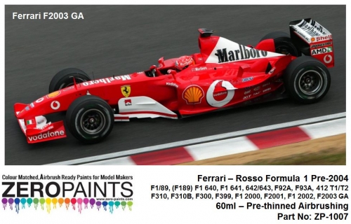 [사전 예약] ZP­1007 Ferrari Rosso Formula 1 F2000 F2001 F2002 F2003 (1989~2003) 60ml