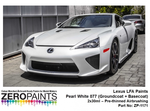 [사전 예약] ZP­1171 Lexus LFA Paints Pearl White 077 (2x30ml Groundcoat + Basecoat)