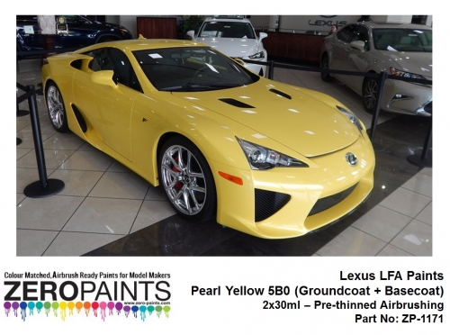 [사전 예약] ZP­1171 Lexus LFA Paints Pearl Pearl Yellow 5B0 (2x30ml Groundcoat + Basecoat)