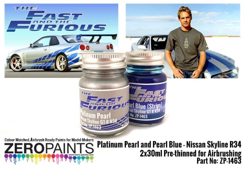 [사전 예약] ZP­1463 Fast and Furious Platinum Pearl/Pearl Blue Paints 2x30ml (Paul Walker Nissan Skyline