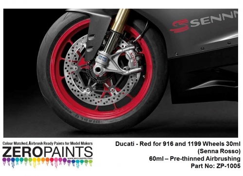 DZ199 Zero Paints Ducati Senna Red for 916 and 1199 Wheels 30ml (Senna Rosso) 60ml Tamiya