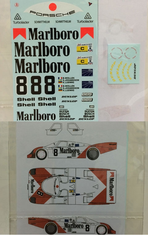 MSMD201 1/24 MSM Decal 1/24 Porsche 956 1983 Le Mans #8 \\\"Marlboro\\\"