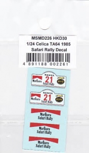 MSMD226 1/24 MSM 데칼 1/24 Toyota Celica TA64 1985 Safari Rally Supplementary Decal (Marlboro)