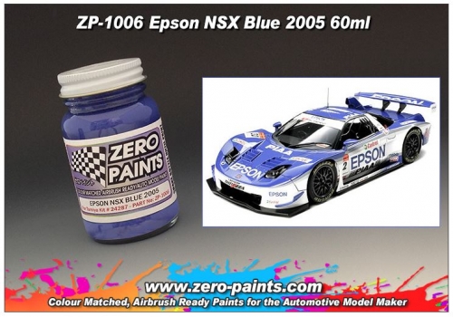 DZ216 Zero Paints Honda Epson NSX Blue 2005 Paint 60ml Tamiya