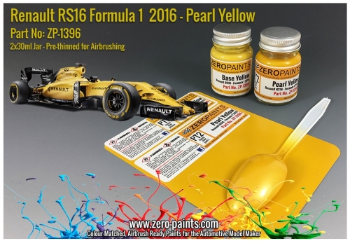 DZ217 Zero Paints Renault F1 RS16 Formula 1 2016 ­ Pearl Yellow Set 2x30ml Tamiya