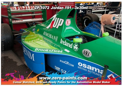 DZ225 Zero Paints Jordan 191 Formula 1 Paint Set­ 3x30ml Tamiya