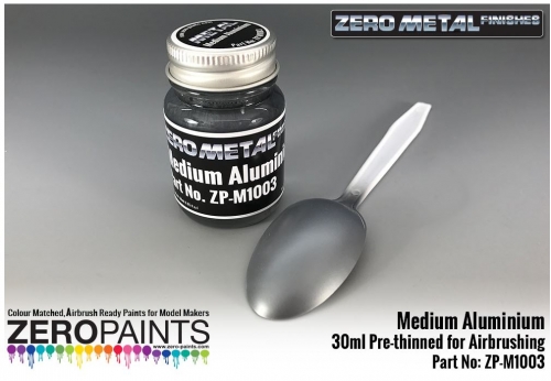 DZ247 Zero Paints Medium Aluminum Paint ­ 30ml Zero Metal Finishes Tamiya
