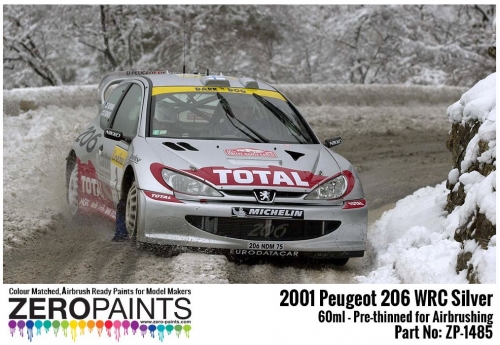 DZ255 Zero Paints Rally Peugeot 206 WRC 2001 \\\\\\\\\\\\\\\'Platinum Silver\\\\\\\\\\\\\\\' Paint 6