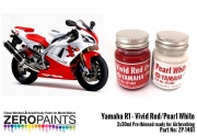 DZ265 Zero Paints 야마하 Yamaha YZF R1 Vivid Red / Pearl White Paints 2x30ml