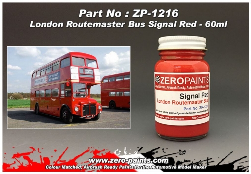 DZ274 Zero Paints London Routemaster Bus Red Paint 60ml - ZP-1216  Tamiya