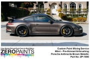 DZ279 Zero Paints Custom Paint Mixing Service 60ml - ZP-1000 Porsche Anthracite Brown Metallic 