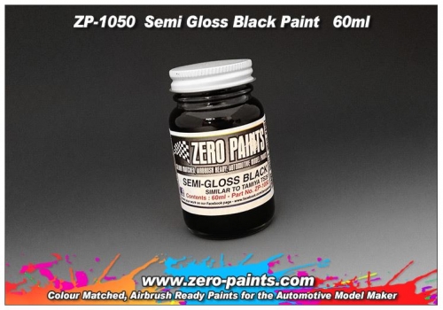 DZ305 Zero Paints Semi Gloss Black Paint 60ml - ZP-1050 Tamiya
