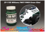 DZ312 Zero Paints Williams FW07-FW08 Green Paint 60ml - ZP-1189  Tamiya