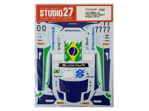ST27-DC1089 1/24 BMW Z4 Team Brazil #0/#77 Nogaro 2015 Studio27 Decal