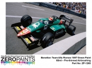 DZ361 Zero Paints Benetton Team Alfa Romeo 185T Green Paint 60ml