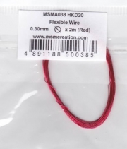 MSMA038 Flexible Wire 0.30mm diameter x 2m (Red)