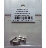 MSMA042 Metal pipes 3.2mm Diameter X 12mm (4 pcs)
