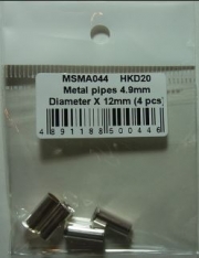 MSMA044 Metal pipes 4.9mm Diameter X 12mm (4 pcs)