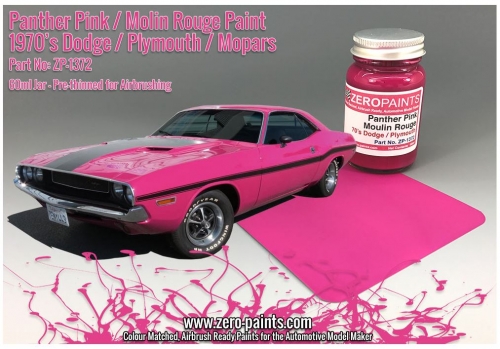 DZ383 Zero Paints Panther Pink /Moulin Rouge Paint ­ 70's Dodge, Plymouth, Mopar 60ml ZP­1372