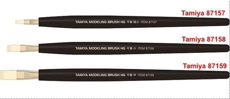 87159 Tamiya HG Pointed Flat Brush - Medium