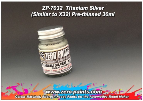 [사전 예약] ZP­7032 Titanium Silver Paint 30ml ­ Similar to Tamiya X32 ZP­7032
