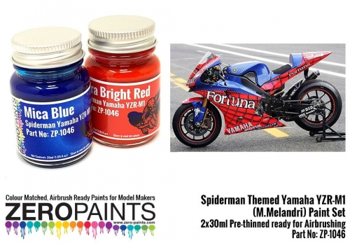 [사전 예약] ZP­1046 Spiderman Themed Yamaha YZR­M1 (M.Melandri) Paint Set 2x30ml ZP­1046 Zero Paints