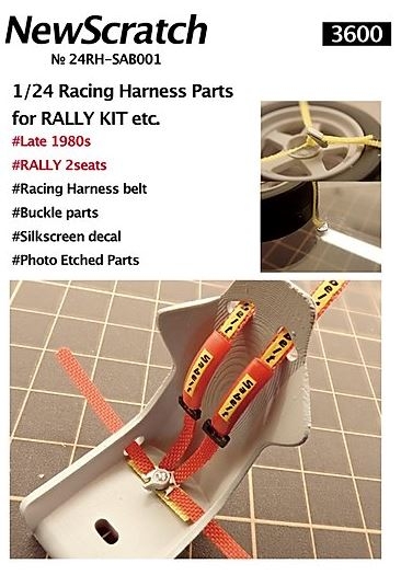 [사전 예약] 24RH-SAB001 1/24 Racing Harness Parts for Rally kit 2 Seats available NewScratch for Various kit