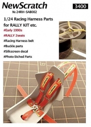 24RH-SAB002 1/24 Racing Harness Parts for Rally kit Early 1990s 2 Seats available NewScratch for Various kit