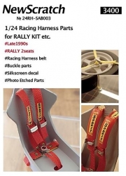 24RH-SAB003 1/24 Racing Harness Parts for Rally kit Late 1990s 2 Seats available NewScratch for Various kit