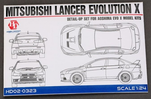 [사전 예약] HD02-0323 1/24 Mitsubishi Lancer Evolution X Detail-UP Set For A （PE+Resin） Hobby Design