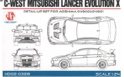 HD02-0328 1/24 C-WEST Mitsubishi Lancer Evolution X Detail-UP Set For A 04900&04901 （PE+Metal parts+