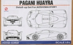 [사전 예약] HD02-0352 1/24 Pagani Huayra Detail-UP Set For Aoshima （PE+Resin+Metal parts+Metal Logo）