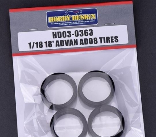 [사전 예약] HD03-0363 1/18 18\' ADVAN AD08 Tires Hobby Design