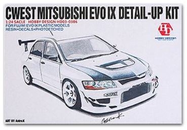 HD03-0386 1/24 CWEST Mitsubishi EVO IX Detail-up Kit (Resin+PE+Metal parts) Hobby Design