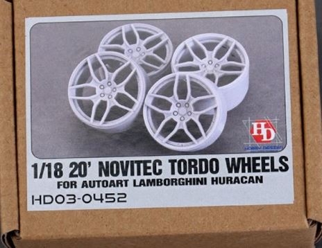 [사전 예약] HD03-0452 1/18 20\' Novitec Torado Wheels ( For Autoart Lamborghini Huracan) Hobby Design