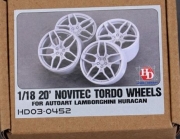 [사전 예약 ~3/23일] HD03-0452 1/18 20\' Novitec Torado Wheels ( For Autoart Lamborghini Huracan) Hobby Design