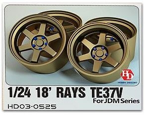HD03-0525 1/24 18\\\\\\\' RAYS TE37V Wheels For Jdm Series (Resin+Metal Wheels) Hobby Design