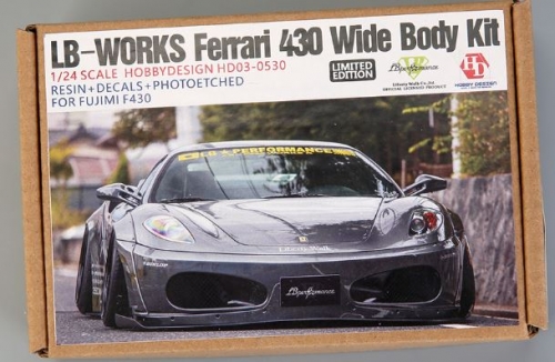 HD03-0530 1/24 LB-Works Ferrari 430 Wide Body Kit For Fujimi F430 (Resin+Metal Wheels+PE+Decals+Met