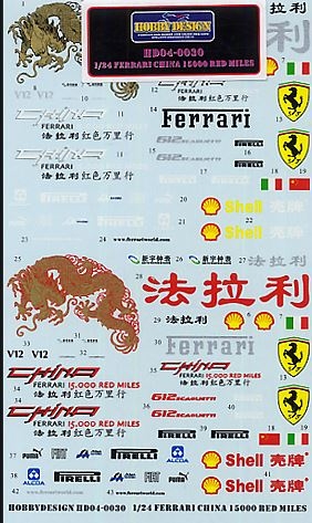 HD04-0030 1/24 FERRARI CHINA 15000 RED MILES Hobby Design