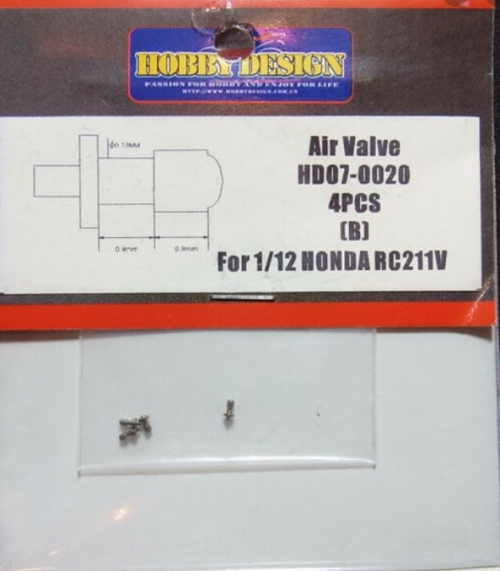 [사전 예약] HD07-0020 Tire Alr Valve For 1/12 HONDA RC211V (B) Hobby Design