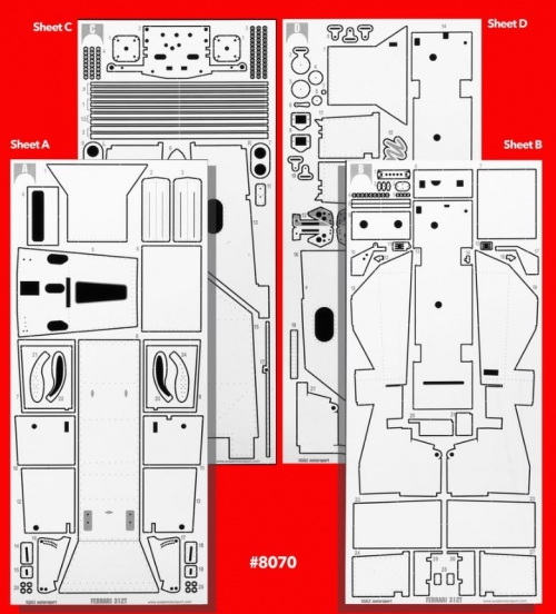 SM8070 Ferrari 312T-1:12th Scale 4 Sheet Photoetch Set for Tamiya 12034