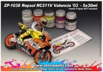 [사전 예약] ZP­1038 Repsol RC211V Valencia '03 Paint Set 5x30ml Zero Paints ZP­1038