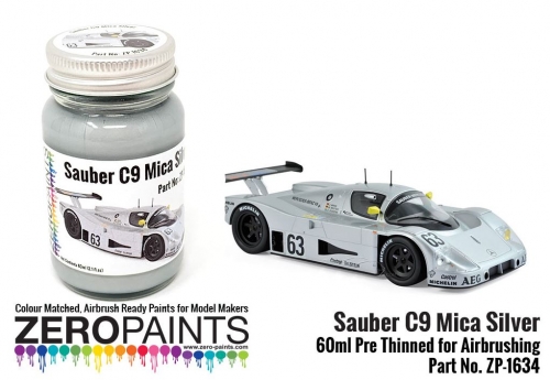 [사전 예약] ZP­1634 Sauber Mercedes C9 Le Mans 1989 Silver Mica Paint 60ml Zero Paints ZP­-1634