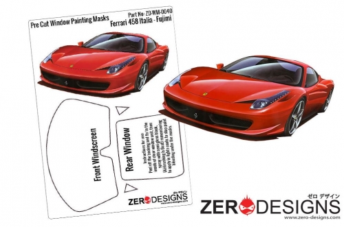 [사전 예약] ZD-WM-0040 1/24 Ferrari 458 Italia Pre Cut Window PaintingMasks (Fujimi)