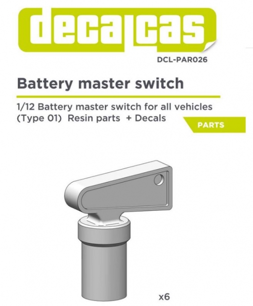 [사전 예약] DCL-PAR026 1/12 Battery master switch + Decal