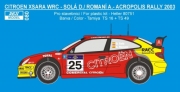 REJ0080 Decal – Citroen Xsara WRC Rally Acropolis 2003 – D.Sola Reji Model 1/24.