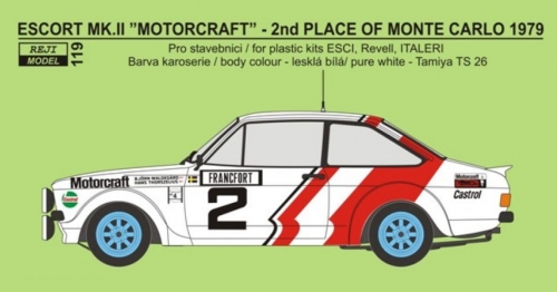 REJ0119 Transkit – Ford Escort Mk.II RS 1800 „Motorcraft“ - 2nd Rallye Monte Carlo 1979 Reji Model 1/24