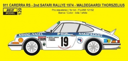 REJ0120 Decal - Porsche 911 Carrera 2.7RS - 2nd Safari rally 1974 Reji Model 1/24.