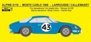 REJ0135 Decal – Alpine A 110 - Monte Carlo 1968 / Tour de Corse 1970 Reji Model 1/24.